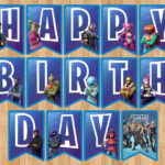 Fortnite Birthday Banner Fortnite Flag Pennant Party Badge Etsy