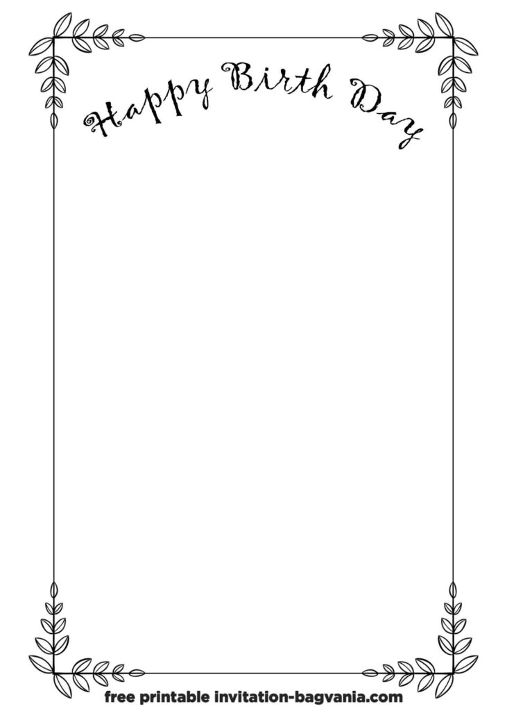 FREE Black And White Birthday Invitation Templates Free Birthday 