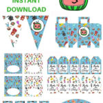 Free Blue Cocomelon Party Printable Download Happy Birthday Banner