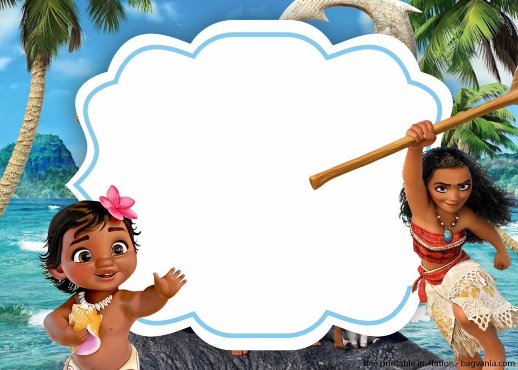 FREE Download For Baby Moana Invitation Template FREE Printable 
