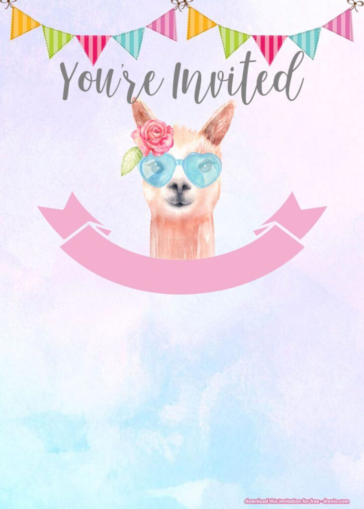 FREE Llama Birthday Invitation Templates Free Party Invitations 