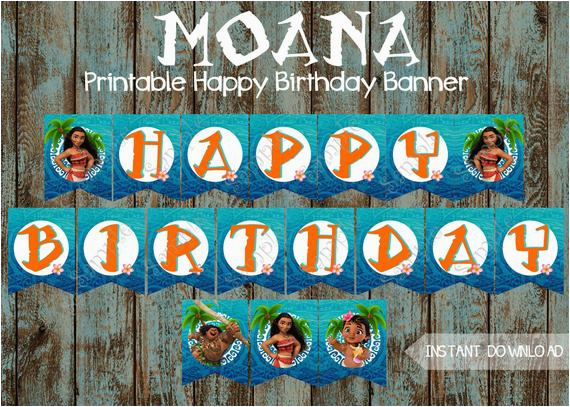 Free Moana Happy Birthday Banner BirthdayBuzz
