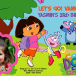 FREE Printable Dora The Explorer Birthday Party Invitations Design