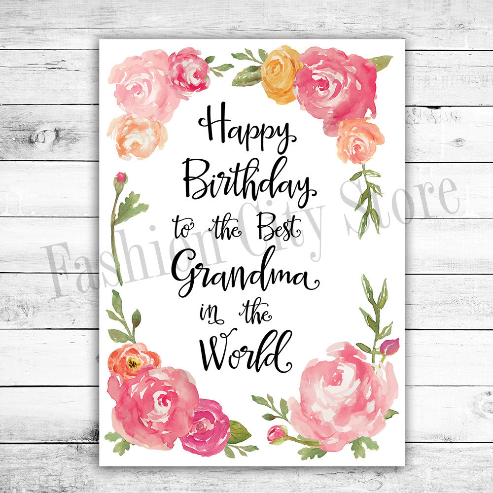 Free Printable Happy Birthday Grandma Cards