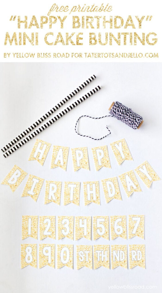 Free Printable Happy Birthday Mini Cake Bunting Happy Birthday 