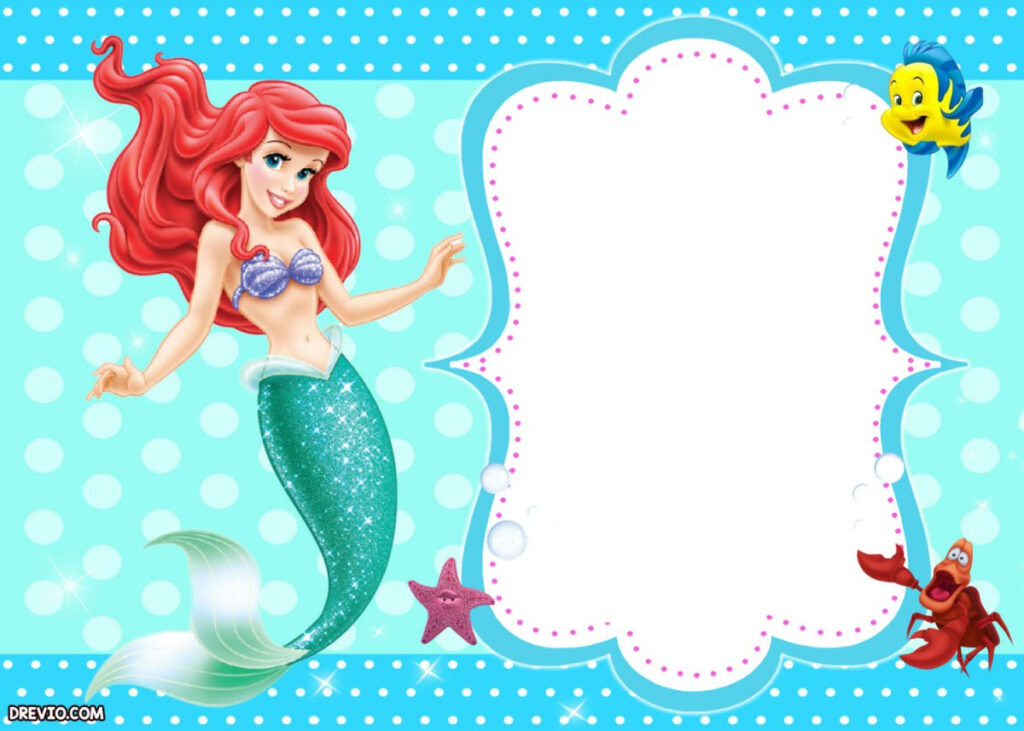 Free Printable Mermaid Birthday Invitation Wording FREE Printable 