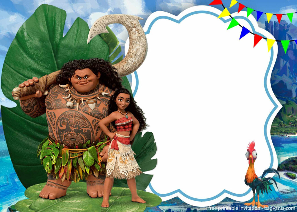 Free Printable Moana Birthday Invitation Template Moana Birthday 