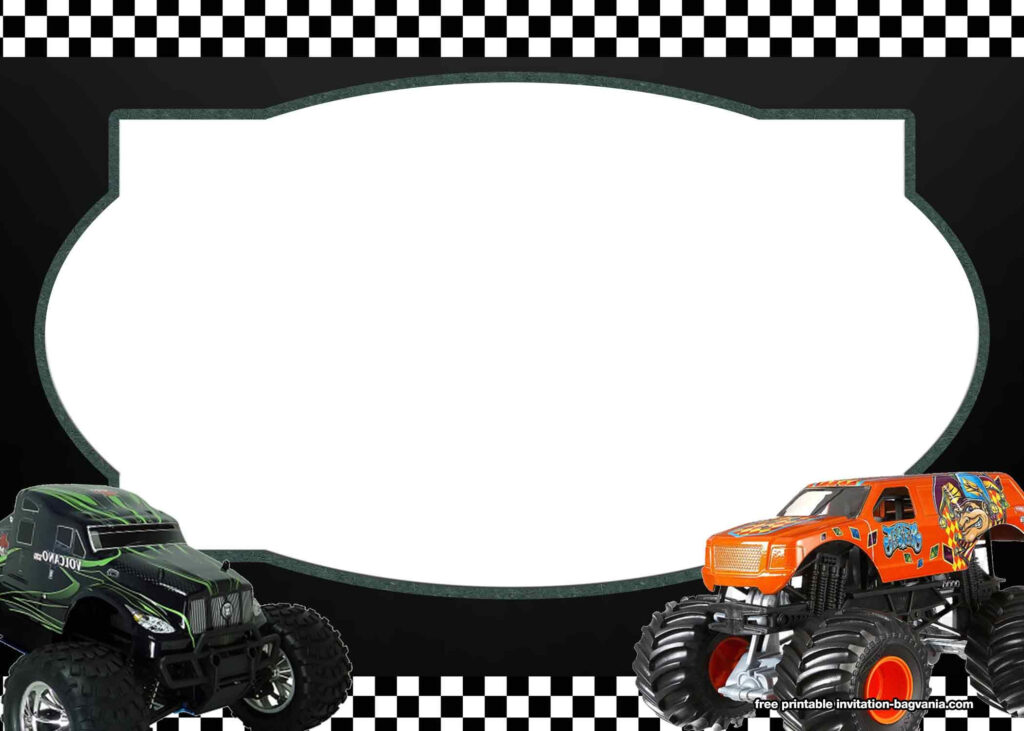 FREE Printable Monster Truck Birthday Invitation Templates Birthday 