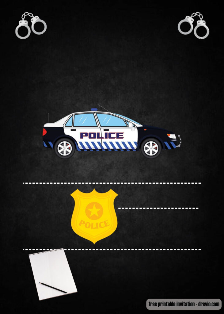 FREE Printable Police Birthday Invitation Template Police Birthday 