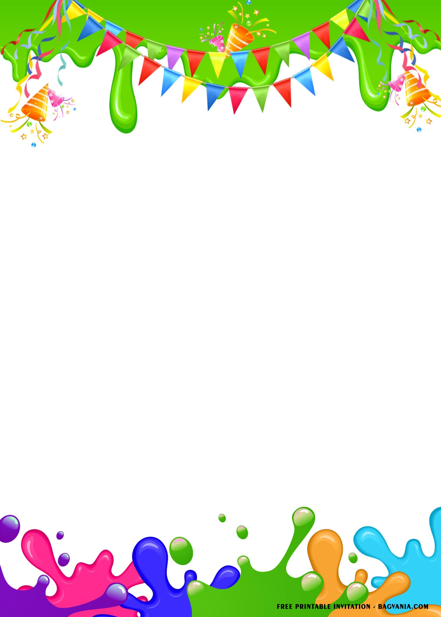 FREE Printable Slime Birthday Party Invitation Templates FREE