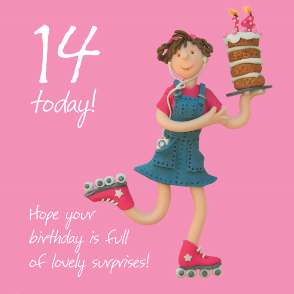 Girls 14th Birthday Greeting Card Cards Love Kates