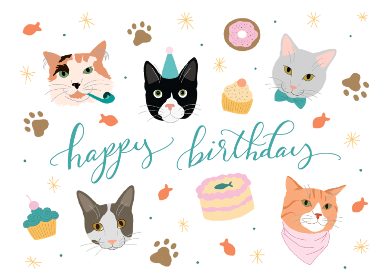Happy Cats Birthday Card Free Greetings Island