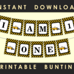 I Am One Printable Banner 1st Birthday Party Decor Construction