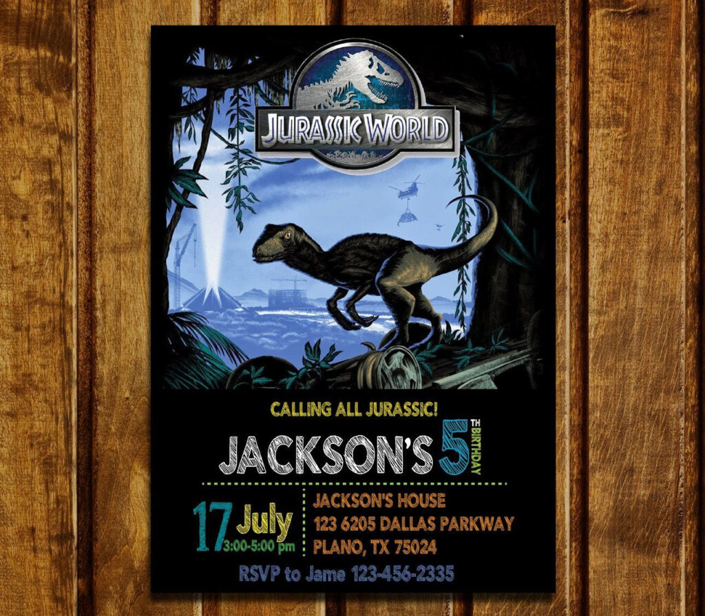 Jurassic World Invitation Template Free In 2020 Jurassic World 