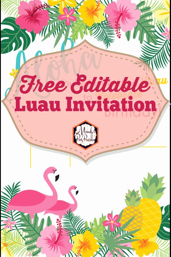 Lovely Hawaiian Party Invitation Template Free In 2020 With Images 