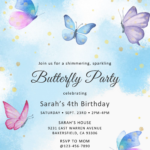 Magical Butterflies Invitation Templates Editable Docx Butterfly