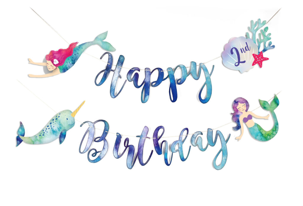 Mermaid Birthday Banner Happy Birthday Banners Mermaid Birthday Banner