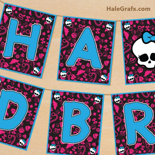 Monster High Banner FREE Printable Monster High Birthday Banner 