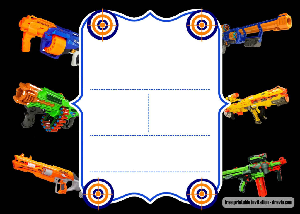 Nerf Gun Birthday Party Invitations Free Printable