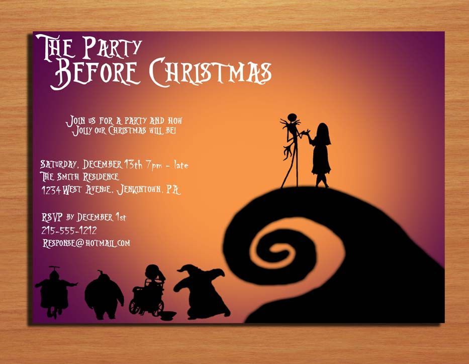 Nightmare Before Christmas Halloween Party Invitation Costume Etsy 