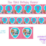 Paw Patrol Birthday Banner Girl Pink Blue By PrintablesINTime