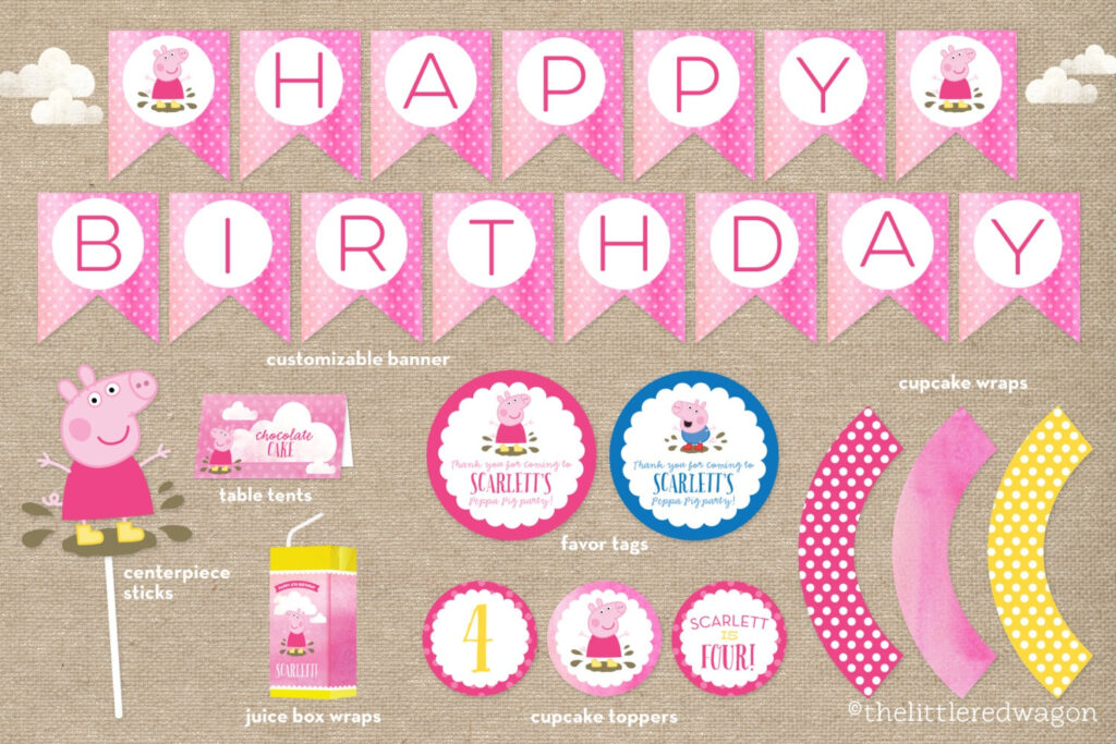 Peppa Pig Birthday Banner Printable Free Free Printable