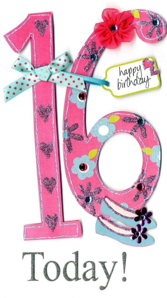 Pin By Trisha Garrett On Birthday 16th Birthday Card Happy 16th 