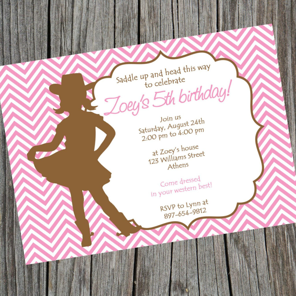 Printable Cowgirl Chevron Birthday Invitation By Cohenlane 8 00 
