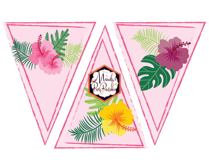 Printable Hawaiian Happy Birthday Banner Gambar Spanduk
