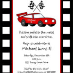 Race Car Invitation Template Free Car Birthday Party Invitations