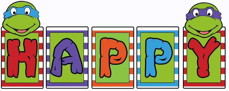 Teenage Mutant Ninja Turtles Printable Birthday Banner 15 00 Via 