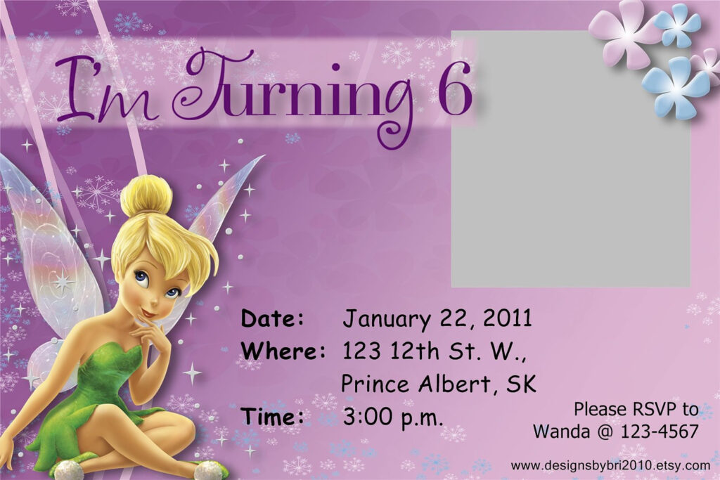 Tinkerbell Birthday Invitations Free Invitation Design Blog