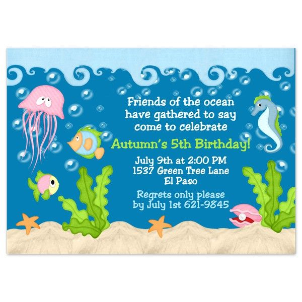 Under The Sea Birthday Invitations Wording Ocean Birthday Party 
