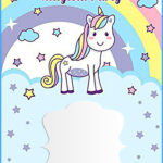 Unicorn Free Printable First Birthday Invitation Template Invitations
