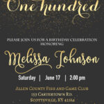 100th Birthday Invitation Birthday Party Invite Printable Etsy