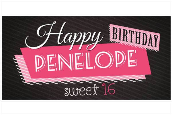 13 Sweet 16 Banner Designs Templates PSD AI Free Premium 