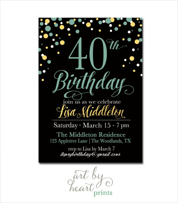 26 40th Birthday Invitation Templates PSD AI Free Premium Templates