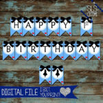 Alice In Wonderland Themed Printable Birthday Banner Includes Birthday