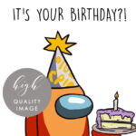 Among Us Birthday Card Printable Among Us Funny Birthday Etsy