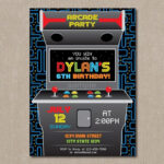 Arcade Birthday Invitation Arcade Party Video Game Etsy Arcade