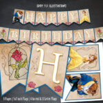Beauty And The Beast Banner Belle Birthday Banner Printable Etsy