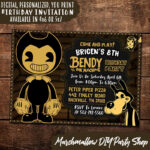 Bendy And The Ink Machine Birthday Invitation Digital Print Yourself