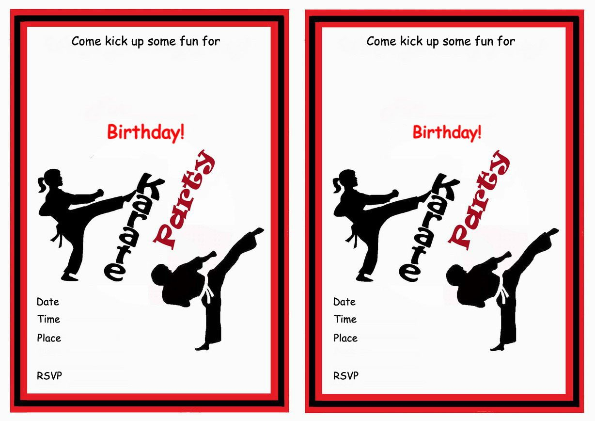 Birthday By Theme Karate Birthday Party Karate Birthday Invitations