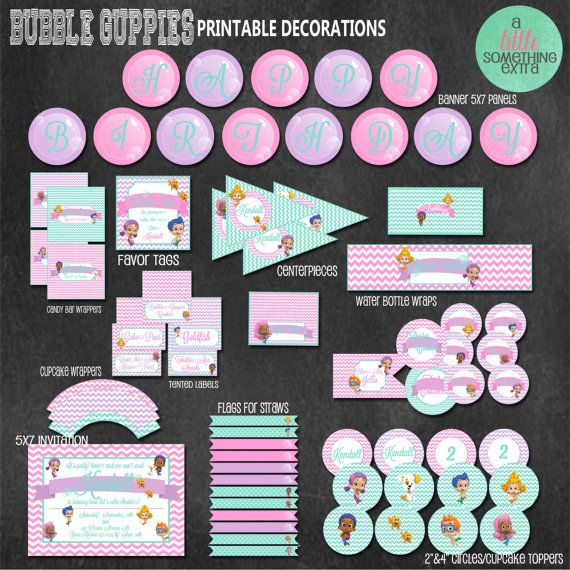 Bubble Guppies Birthday Party Bubble Guppies Printable Decorations 