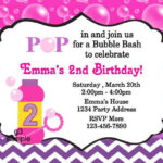 Bubbles Invitation Printable Birthday Party Invite By Jcsaccents