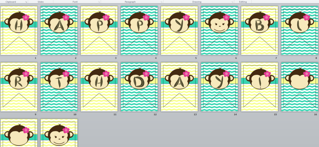 ChemKnits Monkey Chevron Birthday Banner FREE PRINTABLE 