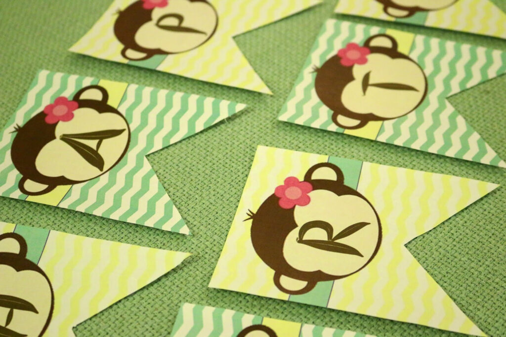 ChemKnits Monkey Chevron Birthday Banner FREE PRINTABLE 