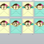 ChemKnits Monkey Chevron Birthday Banner FREE PRINTABLE