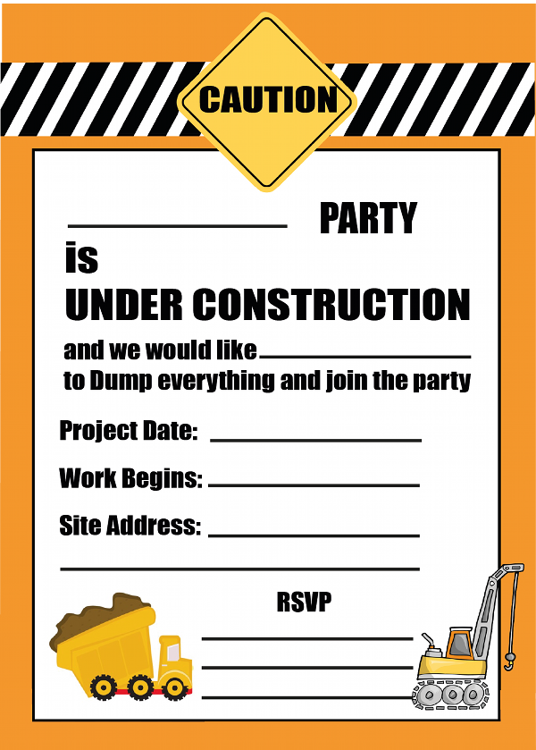 Construction Party For Kids Darwin s Party Website Construction