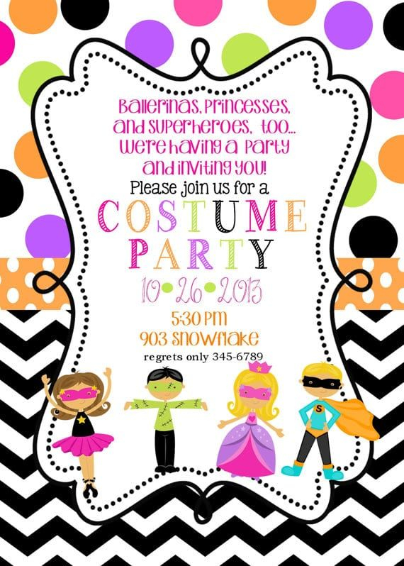 Costume Party Invitation Templates Free Etiquetas De Cumplea os